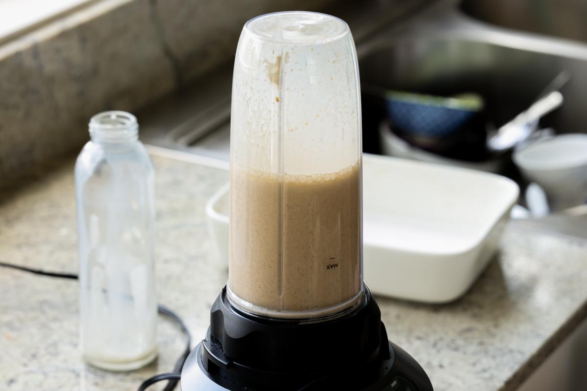 masala ingredients in the blender after blending