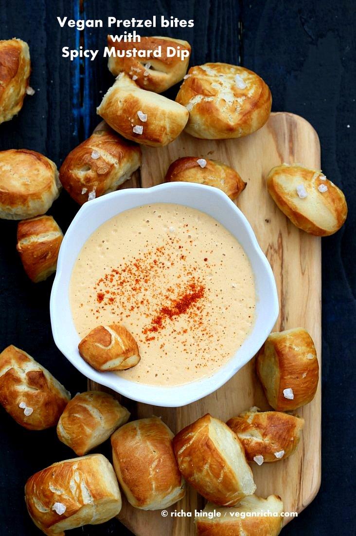 Vegan Pretzel Bites with Spicy Mustard Dip | Pitzn