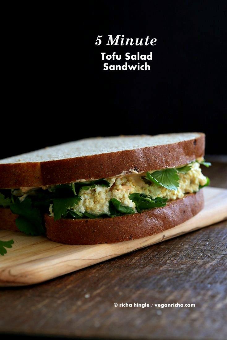 Vegan Tofu Egg Salad Sandwich #vegan #veganricha