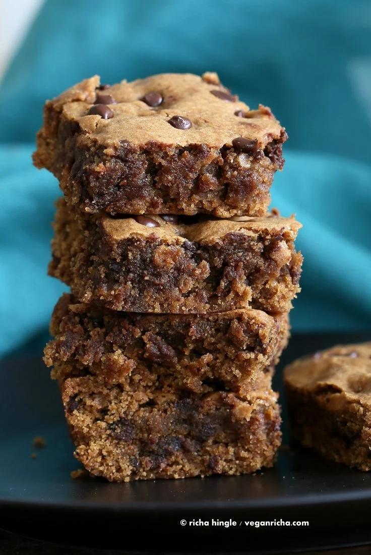 Vegan Almond Butter Blondies | Pitzn