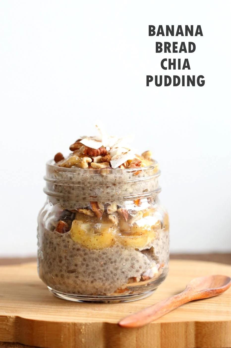 Banana Chia Pudding with Caramelized Banana and Coconut. Banana Bread in Chia Pudding form. Vegan Breakfast Recipe. #Glutenfree #Soyfree #Recipe. Can be #Nutfree | VeganRicha.com