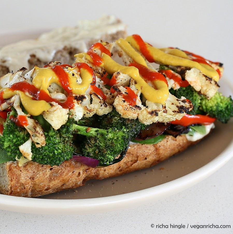 Grilled Veggie Sandwich #vegan #veganricha