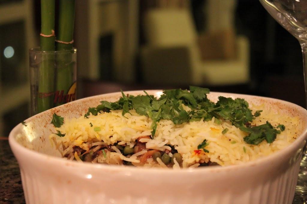 3 Layer garlicky Veg Biryani!