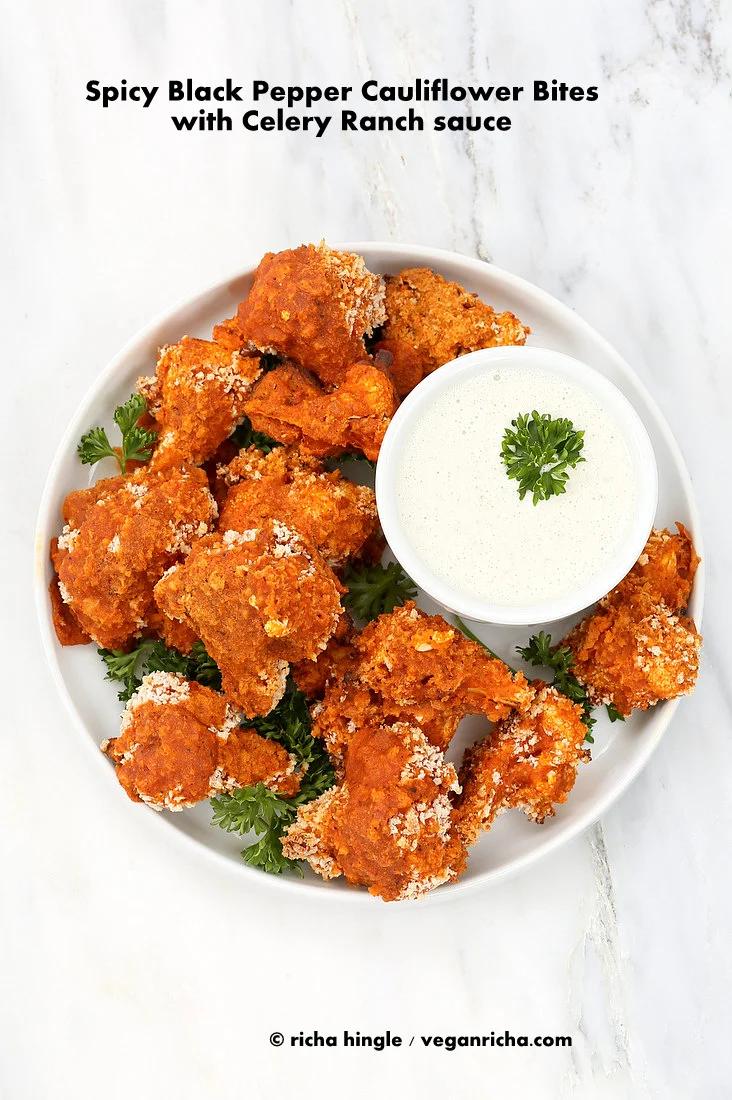 Spicy Cauliflower Bites with Celery Ranch | Pitzn