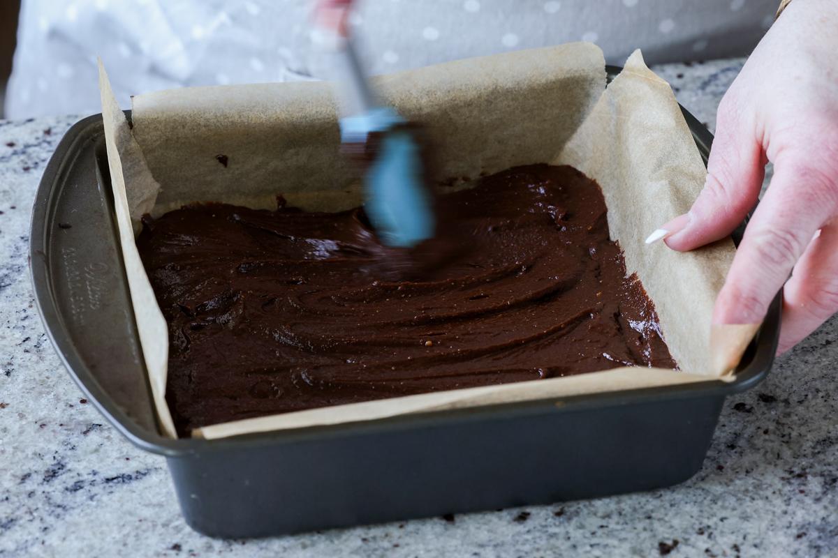 smoothing out the top of the batter