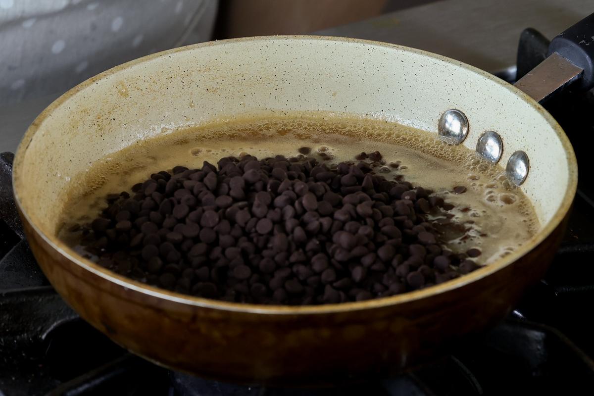 adding the chocolate chips