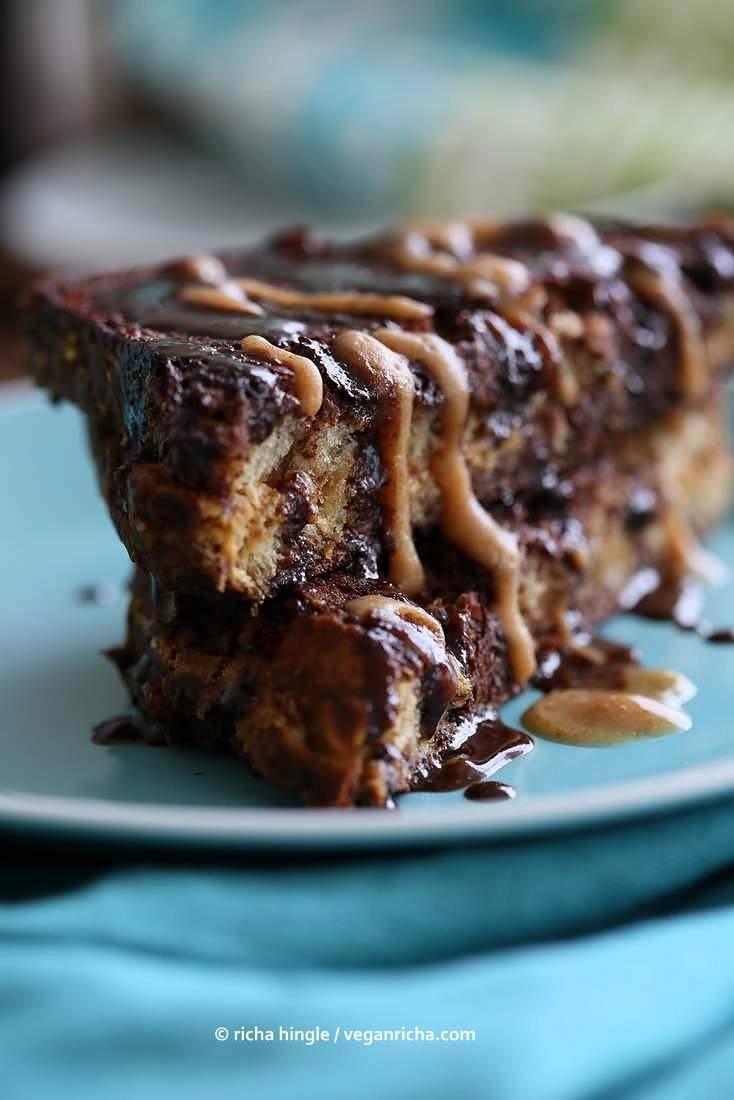 PB Date Caramel stuffed Brownie French Toast | Pitzn