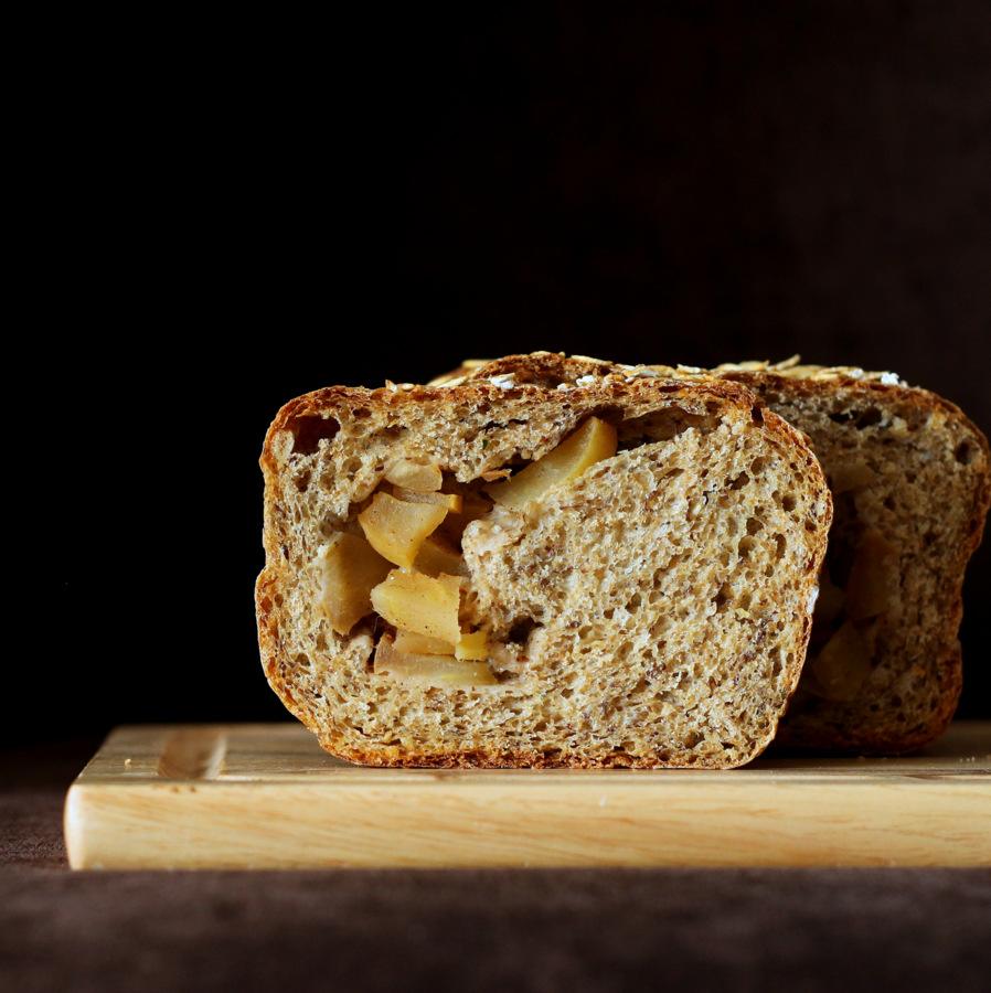 Apple Pie Swirl Multigrain Bread Loaf. Vegan recipe