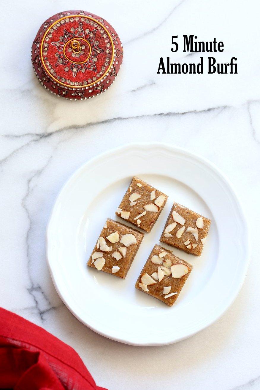 Badam Burfi – Almond Fudge And Basundi