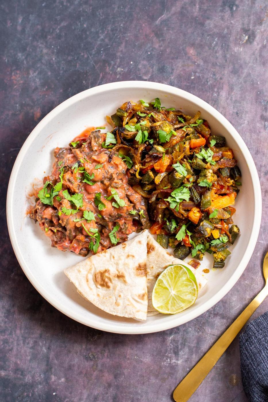 Baked Bhindi Masala (Onion Tomato Baked Okra)