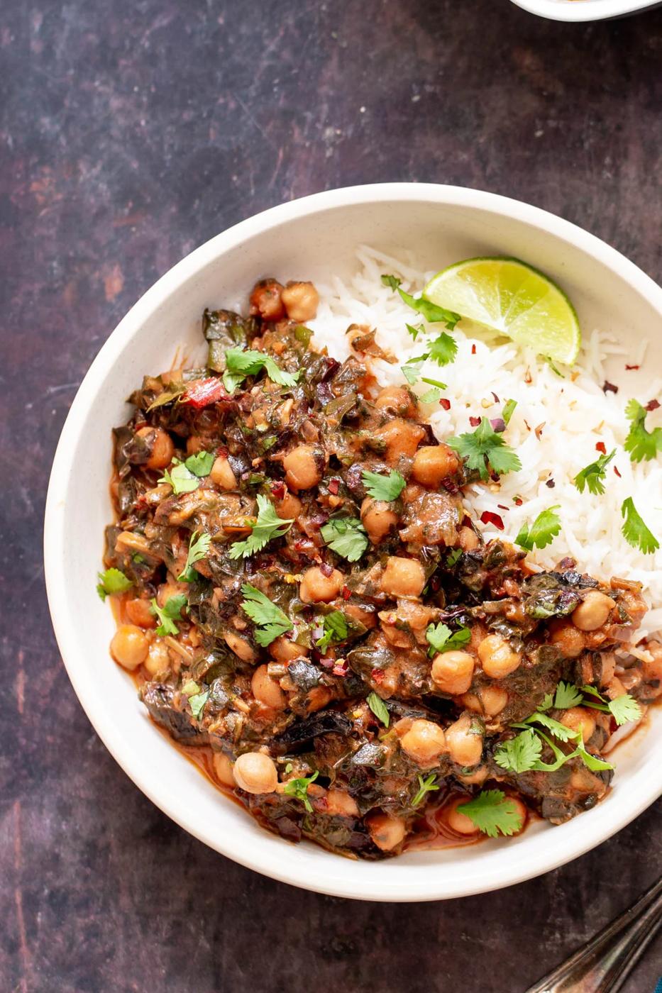 Baked Chana Saag (Vegan Spinach Chickpea Curry)
