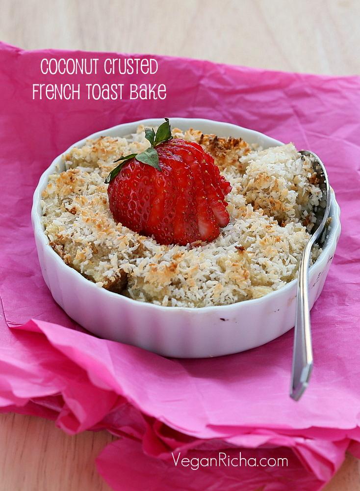 Baked Coconut Crusted French Toasts. Vegan Refined Oil-free Recipe