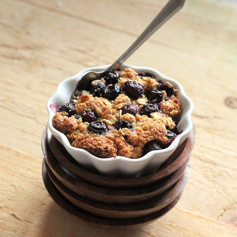Baked French Toast topped with Blueberry Crisp. Vegan, easily GF. VSPCA FundRaiser Kickoff!