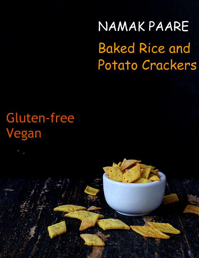 Baked Namak Paare- Savory Potato Rice Crackers. Glutenfree Vegan Diwali Recipe
