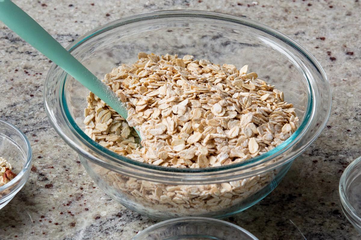 oats in a mixing bowl