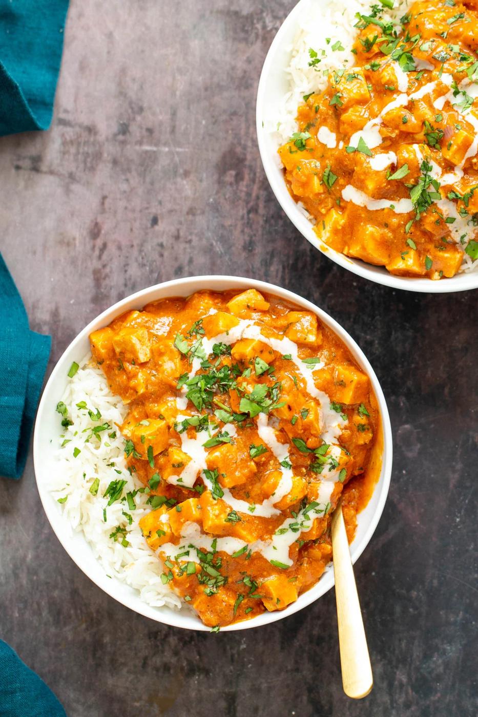 Baked Tofu Curry (Easy Tofu Makhani)