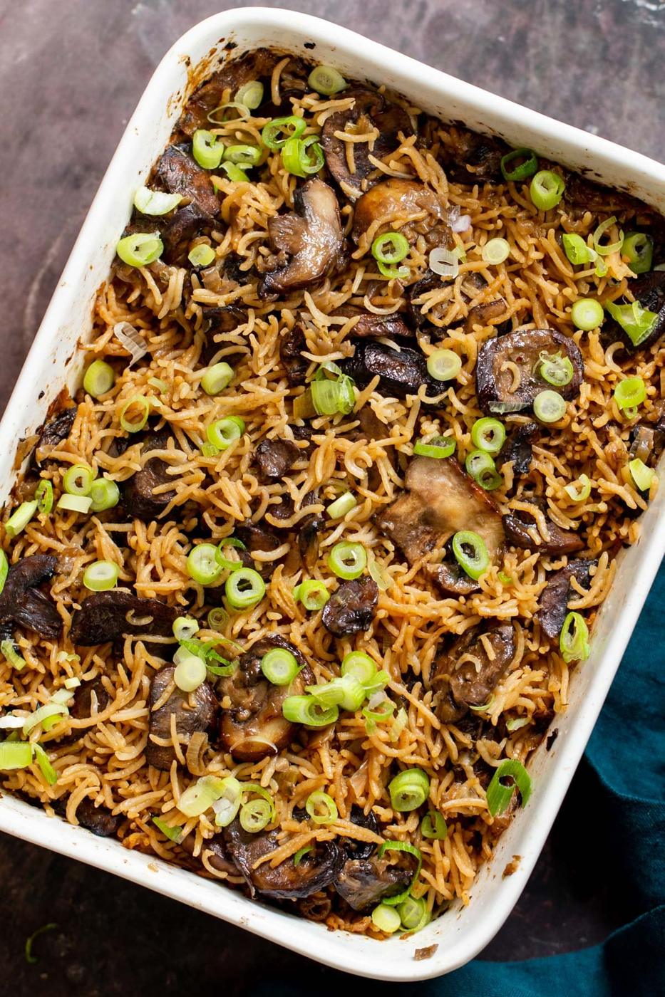Baked Vegan Mushroom Rice
