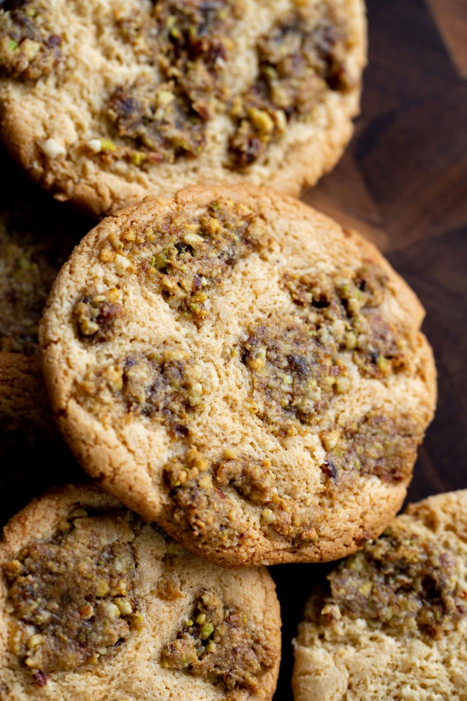 vegan glutenfree baklava cookies on a wooden board