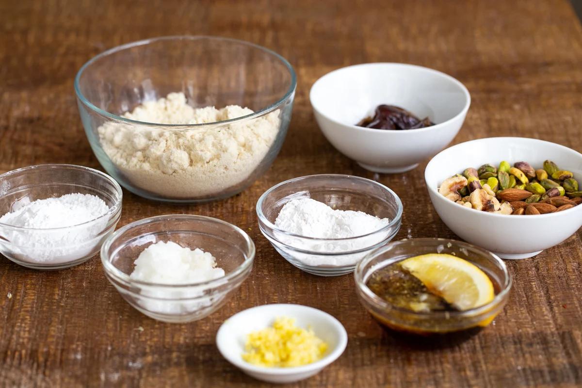 ingredients for vegan baklava cookies