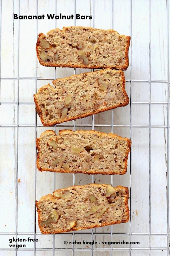 Banana Walnut Breakfast Loaf. Gluten free Banana Walnut Bread Vegan Gum-free Recipe