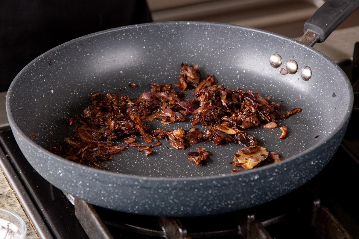 onion in the pan, after cooking