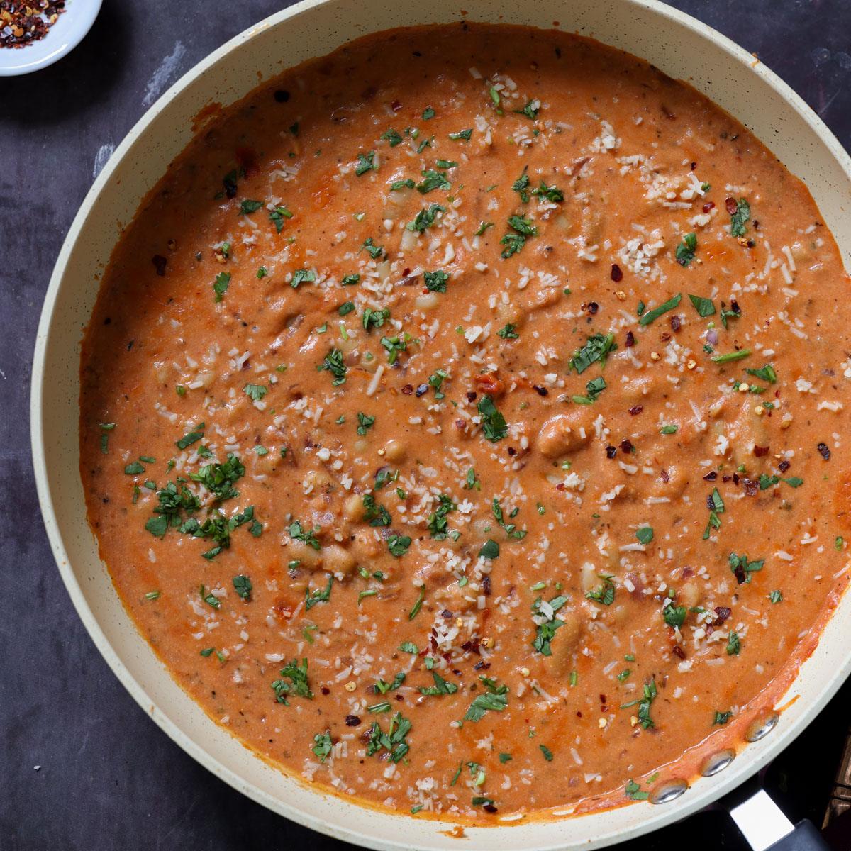 Beans in Easy Rosé Sauce (1 pan, 30 minutes, nut-free, soy-free, gluten-free)