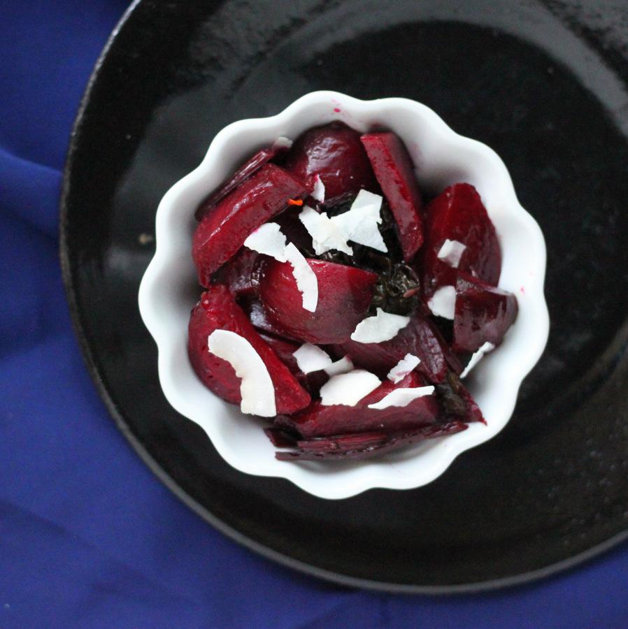 Beet Root and Beet Greens Stir fry. Vegan Glutenfree Indian recipe