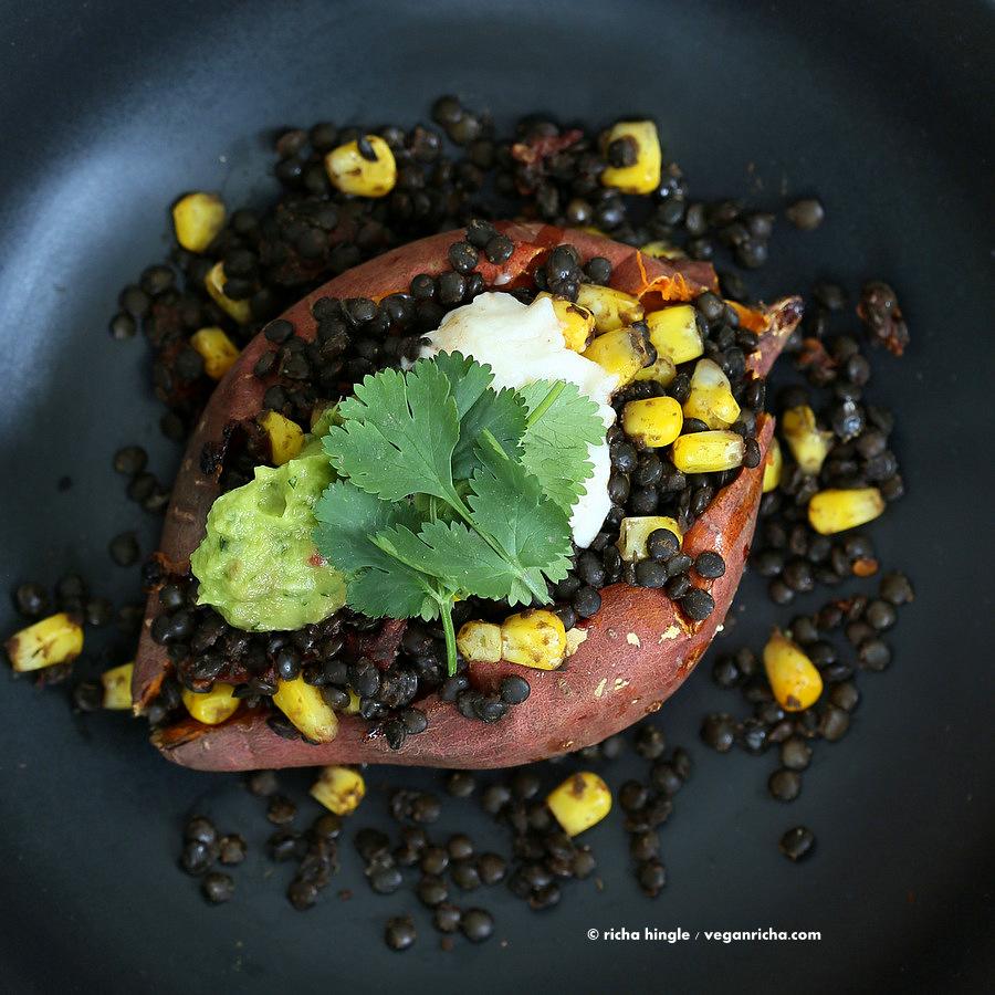 Lentil Stuffed Sweet Potatoes | Pitzn