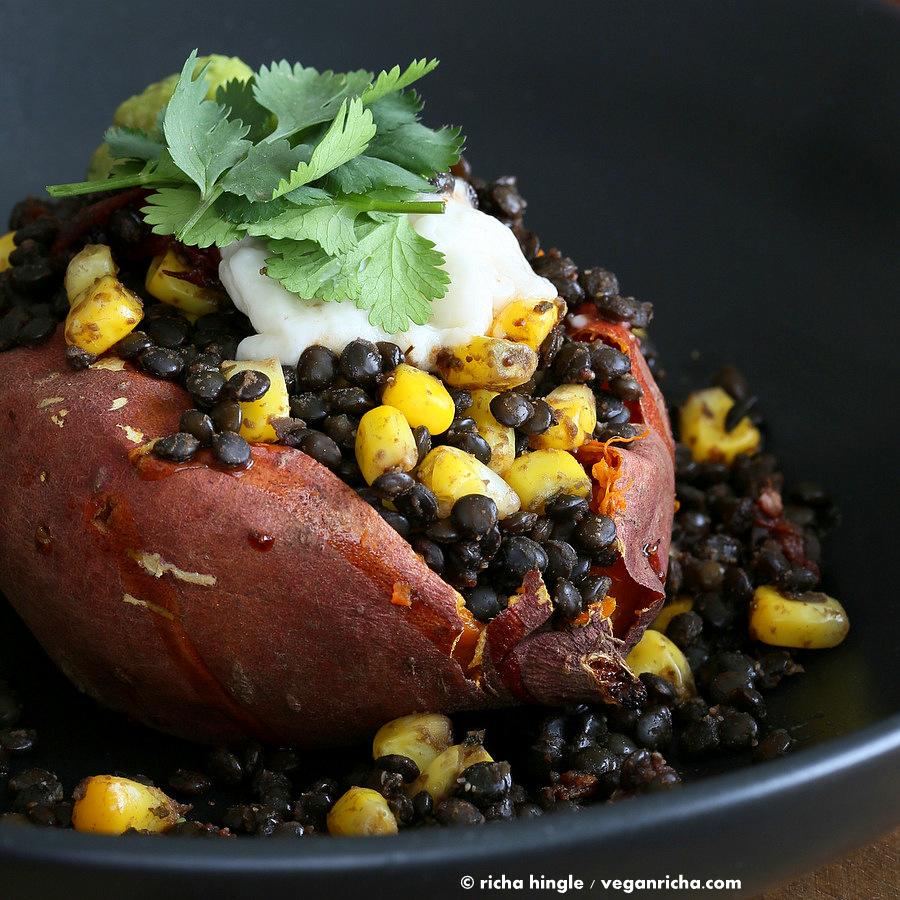 Lentil Stuffed Sweet Potatoes | Pitzn