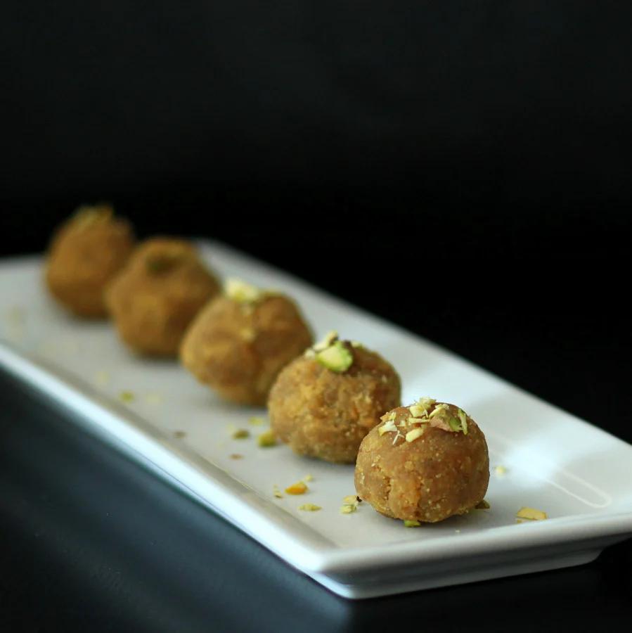 Besan Ladoo Vegan Glutenfree Recipe. Sweet Chickpea flour balls