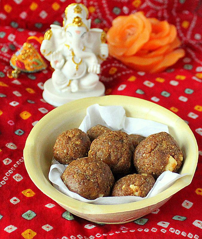 Besan Laddoo(Sweet chickpea flour balls with cashews and raisins) Indian Sweet, Vegan