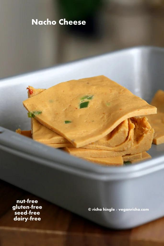 Nut Free Vegan Nacho Cheese Slices | Pitzn