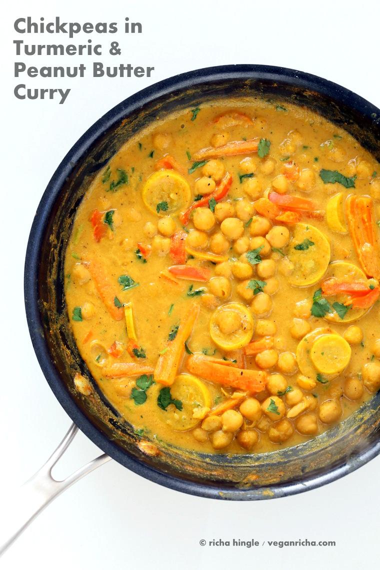 Turmeric Peanut Chickpea Curry #VeganRicha