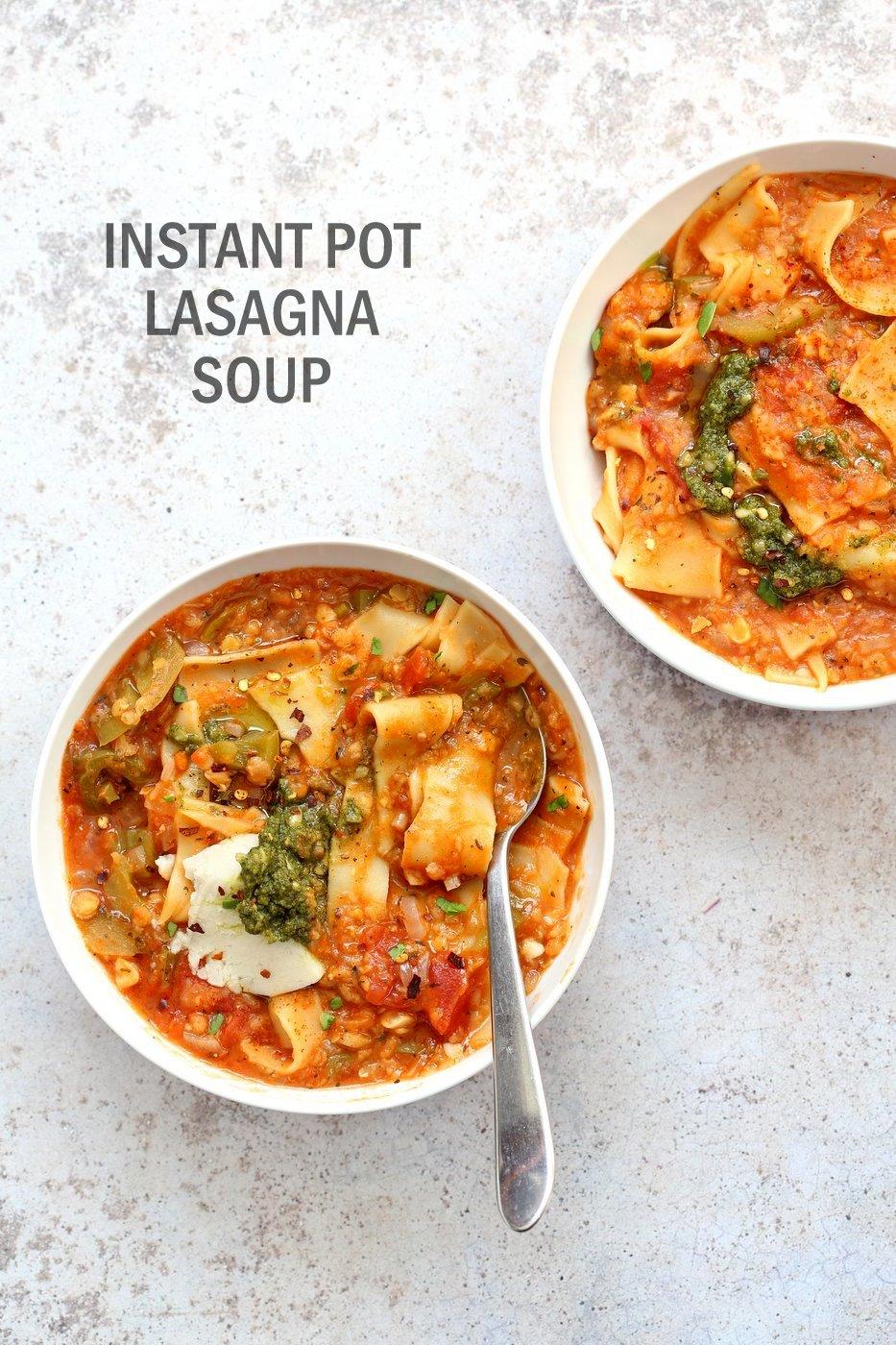 Vegan Lasagna soup made in Instant pot #veganricha #veganlasagnasoup