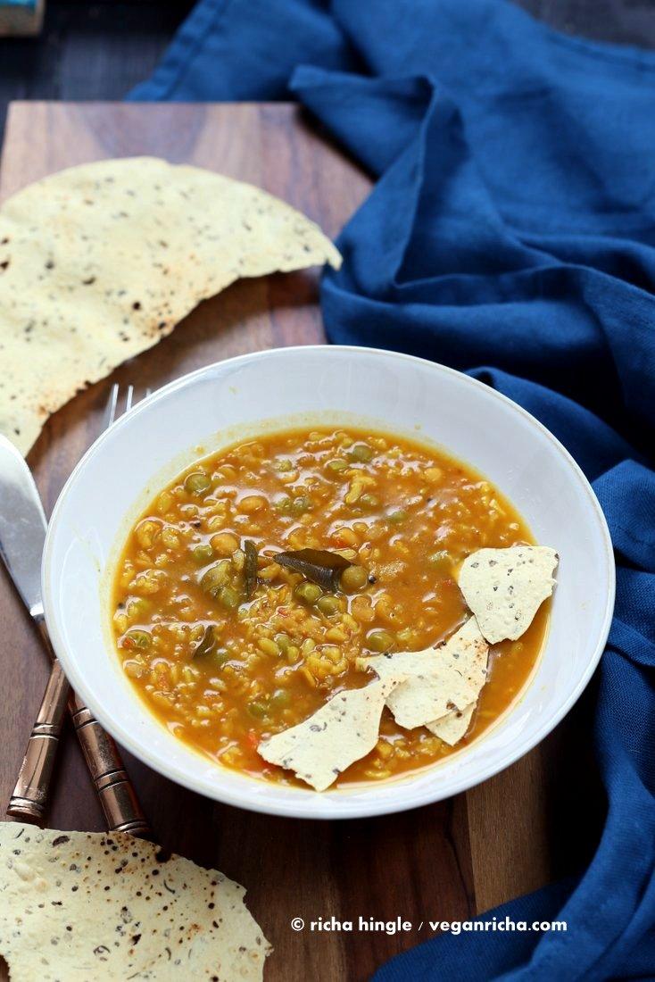 Bisi Bele Bath - Split Pea Brown Rice Soup | Pitzn