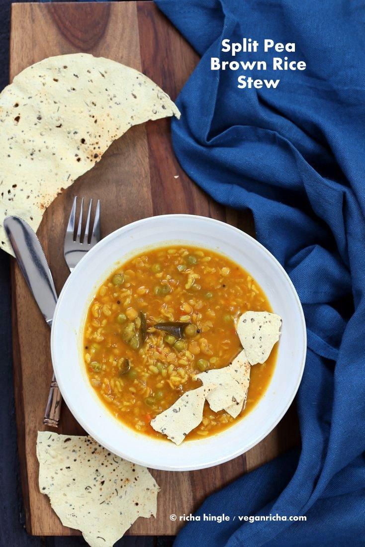 Bisi Bele Bath Pressure Cooker Split Pea Brown Rice Soup