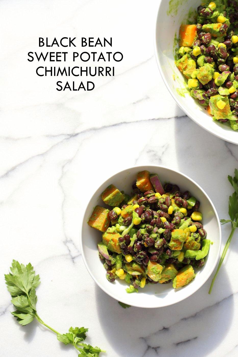 Black Bean Salad with Chimichurri – Summer Bean Sweet Potato Corn Salad