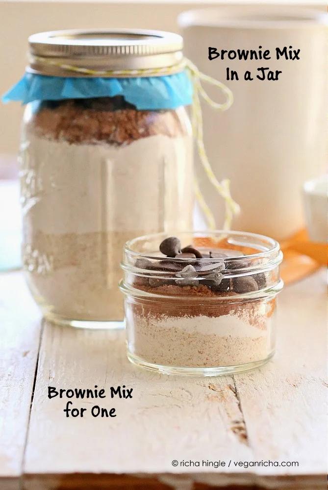 Vegan Brownie Mix in a Jar. Single Serve Brownie too. Vegan Recipe