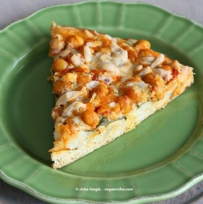 Vegan Buffalo Chickpea Pizza with White Garlic Sauce | Pitzn