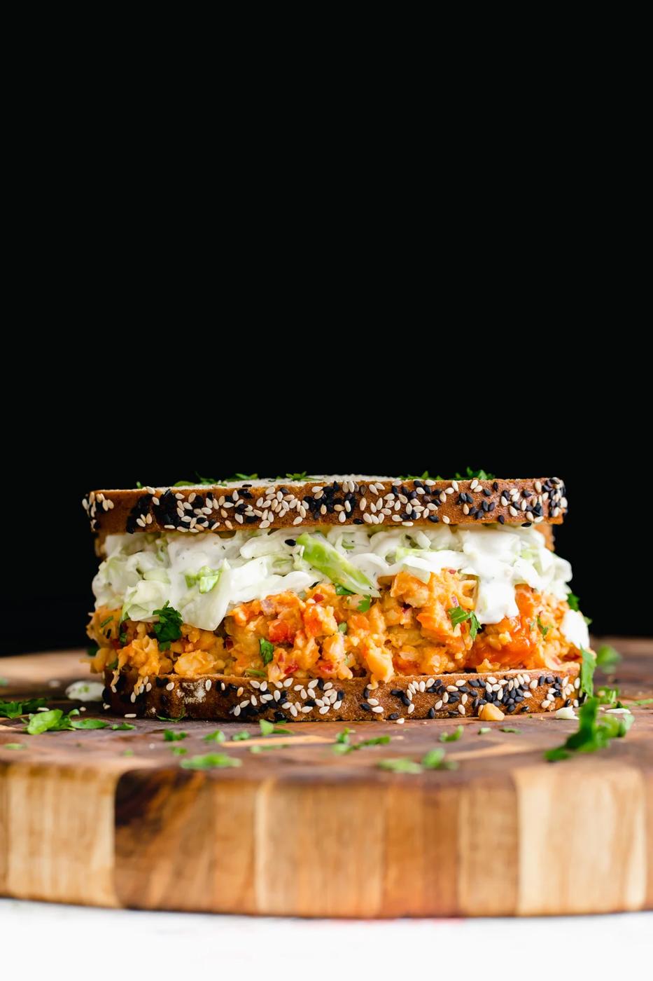 Buffalo Chickpea Salad Sandwich