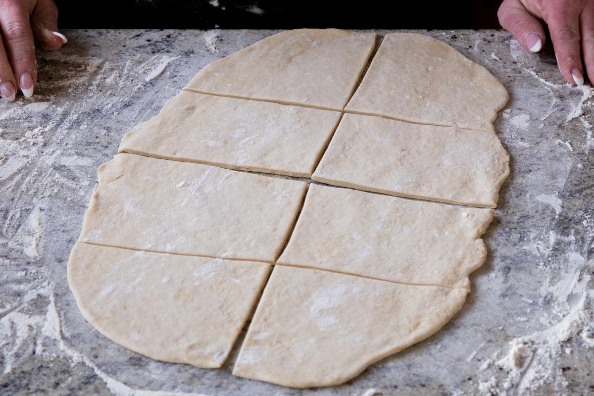 dough after cutting it up