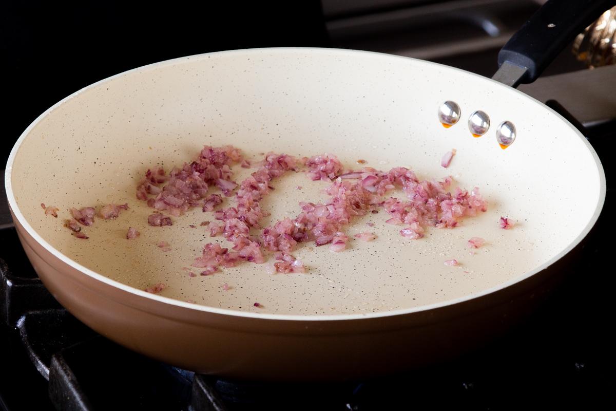 onion in the frying pan, after cooking