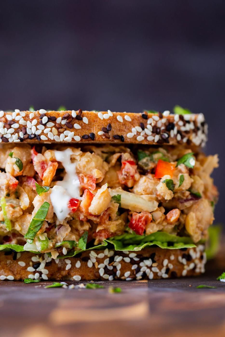 Cajun Chickpea Salad Sandwich (20 minutes, one bowl)
