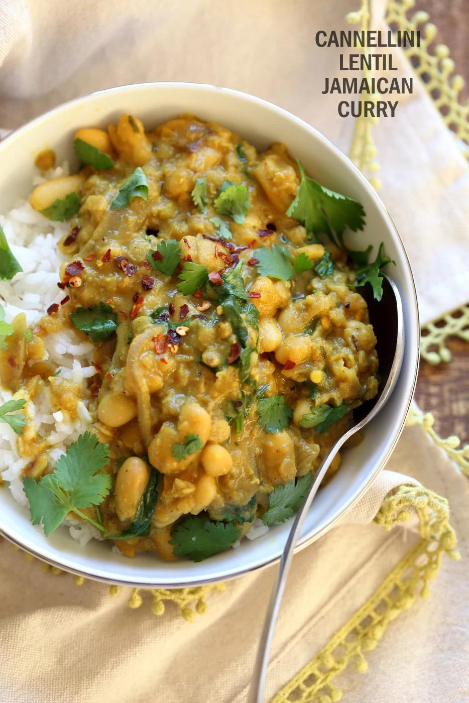 Cannellini and Lentil Jamaican Curry – 1 Pot
