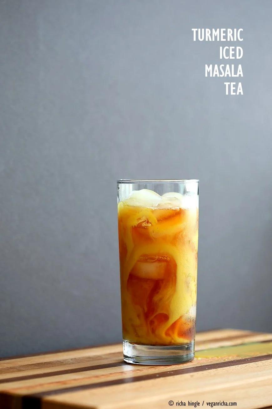 Golden Milk Iced Chai ( Cardamom Turmeric Iced Tea)