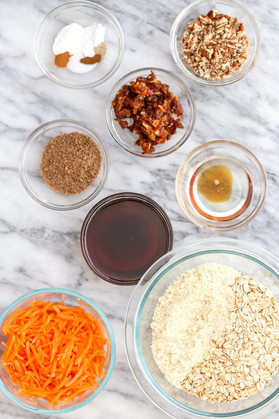 ingredients for vegan carrot cake cookies