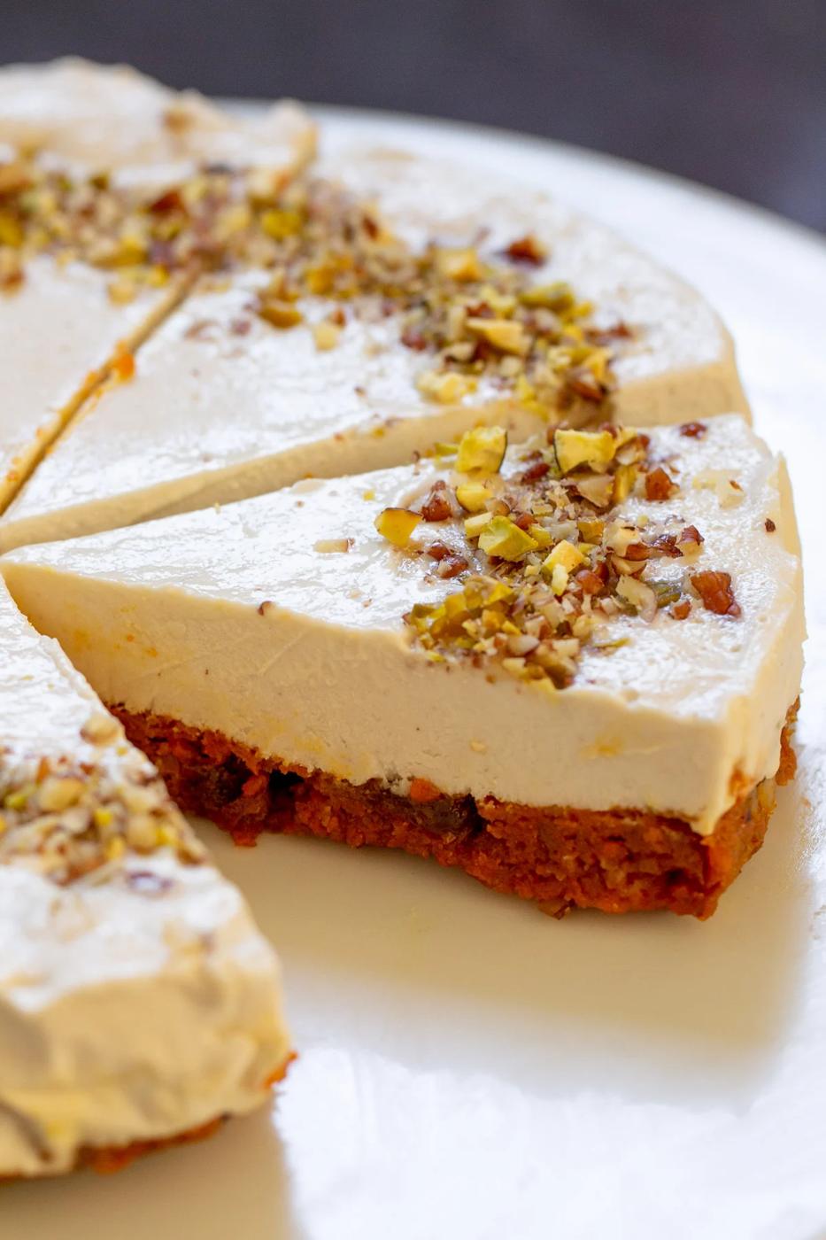 No-Bake Carrot Halwa Cheesecake – grain-free Indian Fusion dessert