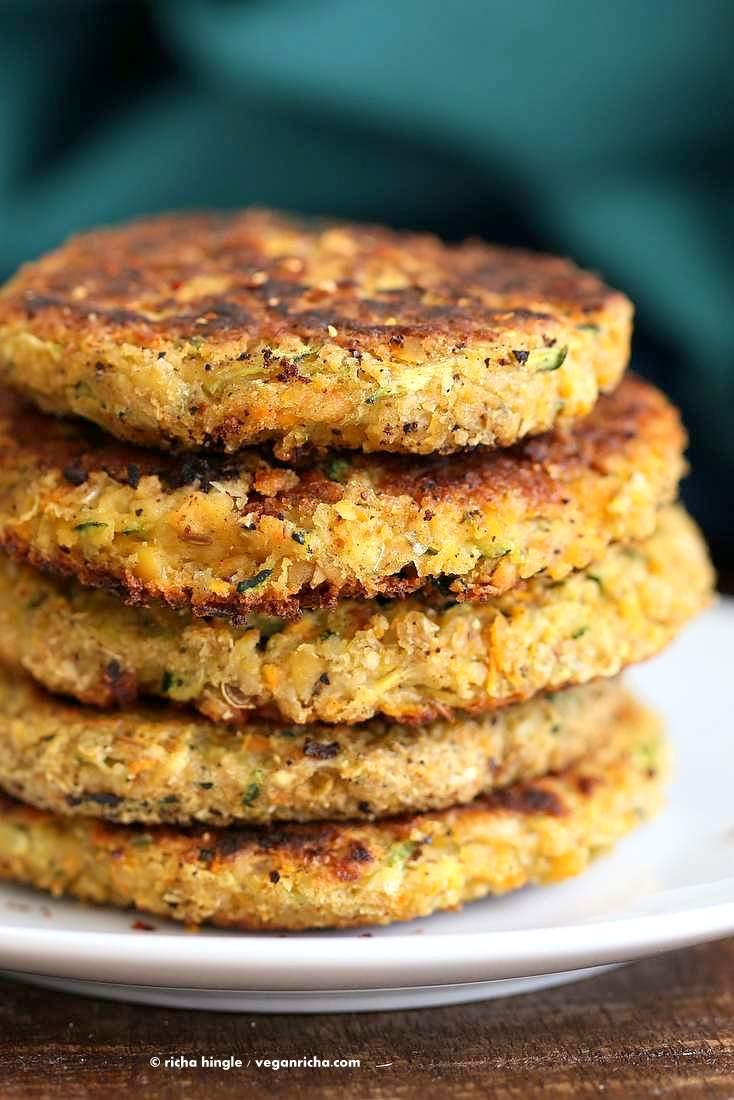 Carrot Zucchini Chickpea Fritters #Vegan #snack #chickpea #zucchini #recipe | Pitzn