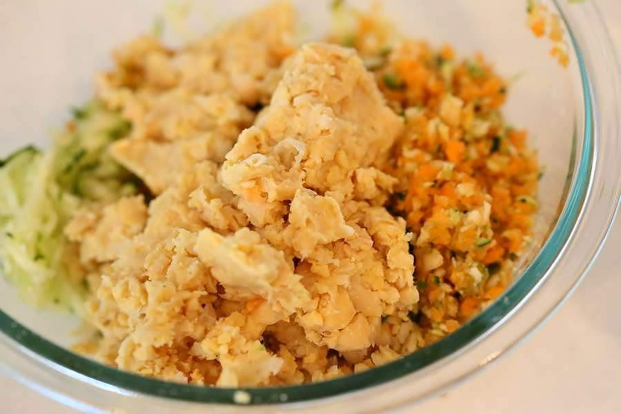 Carrot Zucchini Chickpea Fritters Vegan Recipe | Pitzn