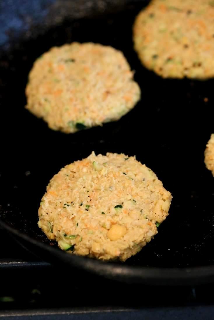 Carrot Zucchini Chickpea Fritters Vegan Recipe | Pitzn